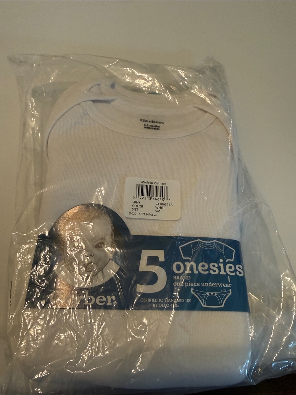 Gerber White Infant Onesies Multipack - 5 Pack